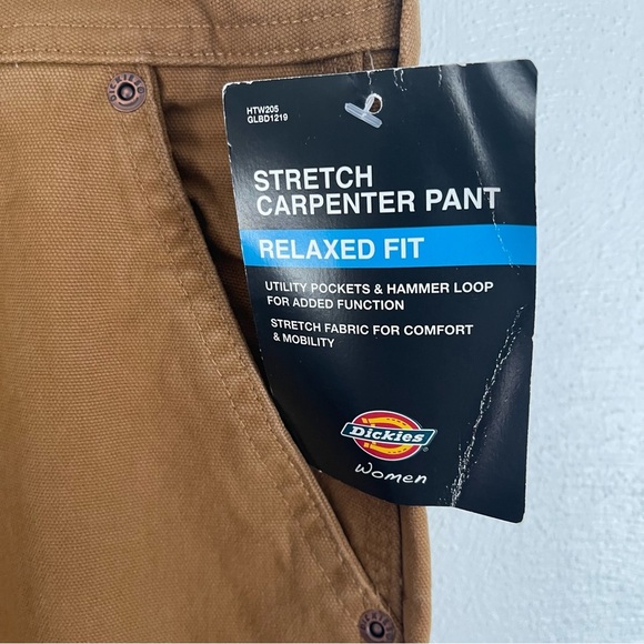 Dickies women’s carpenter pants relaxed fit NWT brown rinsed duck color size 14 - Picture 7 of 16